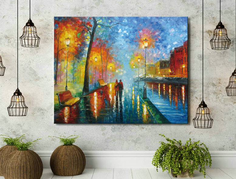 Canvas Wall Art Romantic Oil Painting On Canvas - Click Image to Close